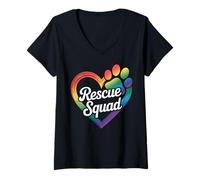 Womens Rescue Squad Animal Adoption Shelter V-Neck T-Shirt