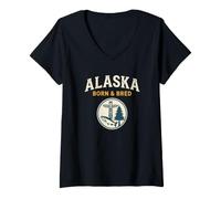 Women's Resident Alaska Born and Bred Frontier Local V-Neck T-Shirt