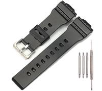 Women's Resin Watch Bands Compatible with Casio Baby-g BA110 BA120 BA100 BA111 BA112 Rubber Replacement Strap Bracelet (Black)