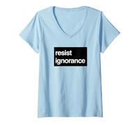 Women's Resist Ignorance Protest - Knowledge Over Noise V-Neck T-Shirt