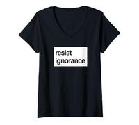 Women's Resist Ignorance Protest - Knowledge Over Noise V-Neck T-Shirt