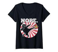 Women's Resist Liberty Cat Equality Retro Edgy Subtle Protest Statue V-Neck T-Shirt