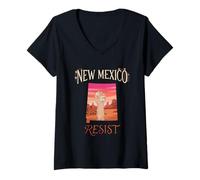 Women's Resist New Mexico Political Protest for Equality V-Neck T-Shirt
