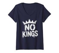 Womens Resist NO Kings Resist Protest Challenge Supporter Support V-Neck T-Shirt