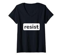 Women's Resist Political Protest Pro Human Rights Minimalist Design V-Neck T-Shirt
