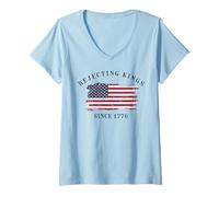 Womens Resist Rejecting Kings Since 1776 Protest Men Women Kids V-Neck T-Shirt