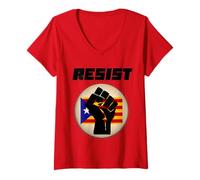 Womens Resist T-Shirt Catalan Catalunya Independence Shirt V-Neck T-Shirt