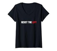 Womens Resist The Left Political Traditional Values Family V-Neck T-Shirt