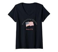 Womens RESISTING KINGS SINCE 1776 Dissent is Patriotic USA Meme V-Neck T-Shirt