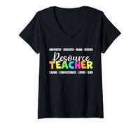 Women's Resource Teacher Compassion Leadership Educator Education V-Neck T-Shirt