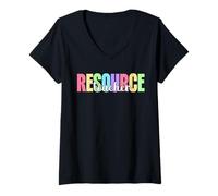Women's Resource Teacher Educator Education Appreciation Pastel V-Neck T-Shirt