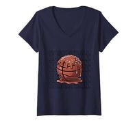 Womens Respect The Drip Basketball Boys Girls Chocolate Cream Drip V-Neck T-Shirt