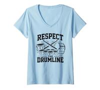 Women's Respect The Drumline Marching Band Percussion V-Neck T-Shirt