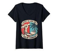Womens Respect the Labor Laws and My Hammock Labor Day V-Neck T-Shirt