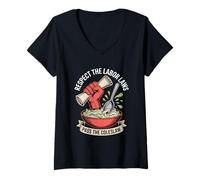 Womens Respect the Labor Laws Pass the Coleslaw Labor Day V-Neck T-Shirt
