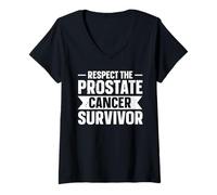 Women's Respect The Prostate Cancer Survivor V-Neck T-Shirt