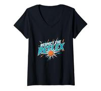Women's Respect The Reflex Dodgeball Speed and Reaction V-Neck T-Shirt