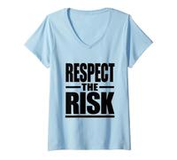 Women's Respect the Risk, Occupational Health & Safety Campaign Gift V-Neck T-Shirt