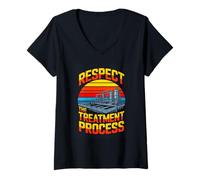Women's Respect The Treatment Process Wastewater Plant V-Neck T-Shirt