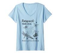 Women's Respect Your Local Pollinators V-Neck T-Shirt