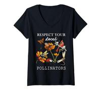 Women's Respect Your Local Pollinators V-Neck T-Shirt