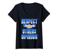 Womens Respecting Different Opinions Matters Always V-Neck T-Shirt