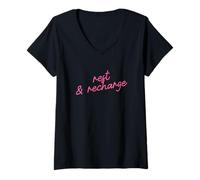 Women's Rest & Recharge Positive Affirmation Script V-Neck T-Shirt