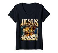Womens Resurrection Tour 33 AD Easter Christian Catholic Jesus 90s V-Neck T-Shirt