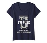 Womens Retired 2025 Retirement Dept College Not My Problem Anymore V-Neck T-Shirt