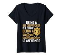 Women's Retired 911 Dispatcher Choice Honor V-Neck T-Shirt