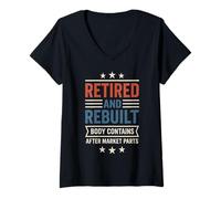 Womens Retired and Rebuilt Body Contains Aftermarket Parts V-Neck T-Shirt
