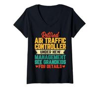 Women's Retired ATC Air Traffic Controller Under New Management V-Neck T-Shirt