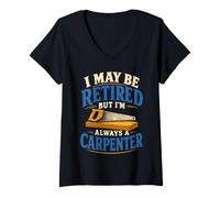 Women's Retired Carpenter Woodworker Joiner V-Neck T-Shirt
