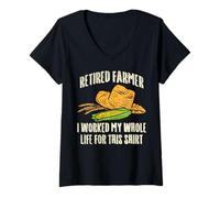 Womens Retired Farmer I Worked My Whole Life for This V-Neck T-Shirt