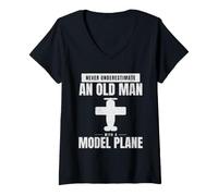 Women's Retired Glider Field Trim Maiden Flight RC Planes V-Neck T-Shirt