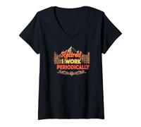 Womens Retired I Work Periodically Funny Chemistry Retirement V-Neck T-Shirt