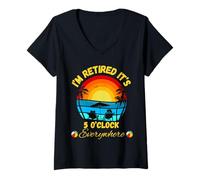 Womens Retired It's 5 o'clock Everywhere Retirement Party V-Neck T-Shirt