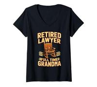 Women's Retired Lawyer Full Time Grandma Retirement V-Neck T-Shirt