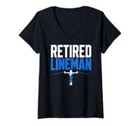 Women's Retired Lineman Retirement V-Neck T-Shirt