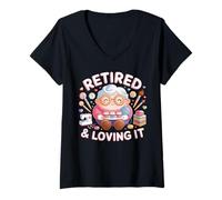 Womens Retired & Loving It Hobby Retirement V-Neck T-Shirt