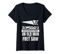 Women's Retired Luthier Fretboard Hand Planed Neck Guitar Building V-Neck T-Shirt