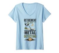 Women's Retired Metal Detecting Treasure Hunter V-Neck T-Shirt