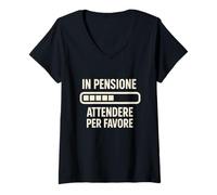Womens Retired Please Wait Loading Funny Retirement Humor Sarcasm V-Neck T-Shirt
