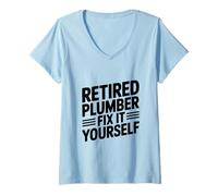 Women's Retired Plumber Fix It Yourself V-Neck T-Shirt