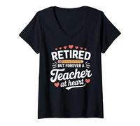 Womens Retired Still a Teacher at Heart Teacher V-Neck T-Shirt