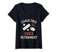 Womens Retired Teacher Class Dismissed Funny Educator Farewell V-Neck T-Shirt