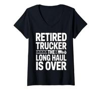 Women's Retired Trucker The Long Haul is Over Legend V-Neck T-Shirt
