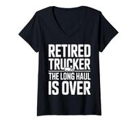 Women's Retired Trucker The Long Haul is Over Legend V-Neck T-Shirt