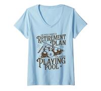 Women's Retiree Oh Yes I Have A Retirement Plan, Retired Pool Player V-Neck T-Shirt