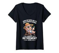 Womens Retirement 2025 Every Sip Tastes Like It's Not My Problem V-Neck T-Shirt
